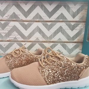 Rose Gold Glitter Sneakers